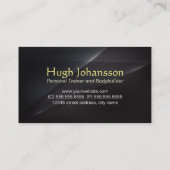 フィットネスパーソナルトレーナーはっきりした文字ダンベルロゴ 名刺 (裏面)