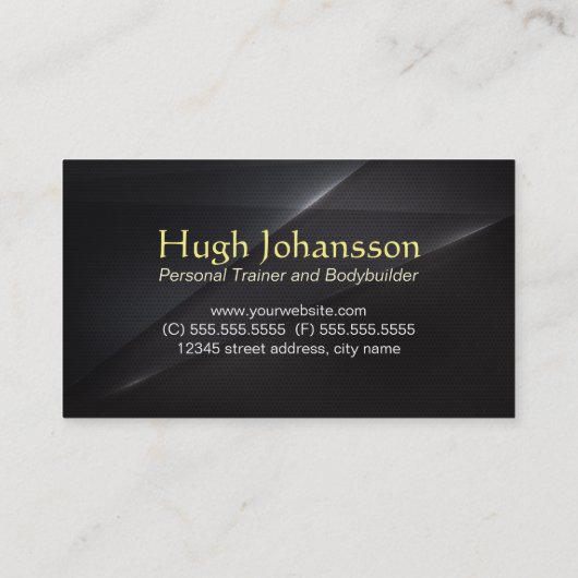 フィットネスパーソナルトレーナーはっきりした文字ダンベルロゴ 名刺 (裏面)