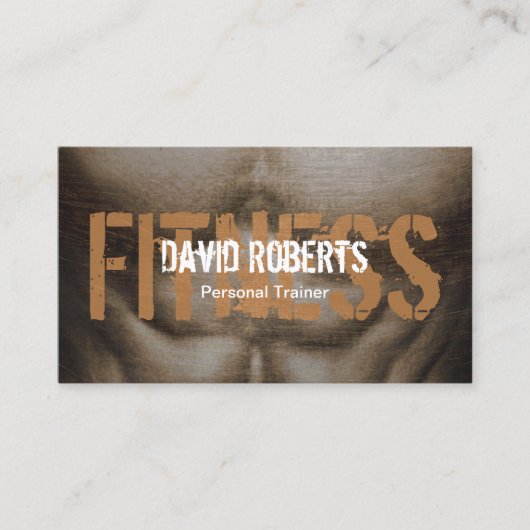 フィットネスパーソナルトレーナーはっきりした文字プロフェッショナル 名刺 (正面)
