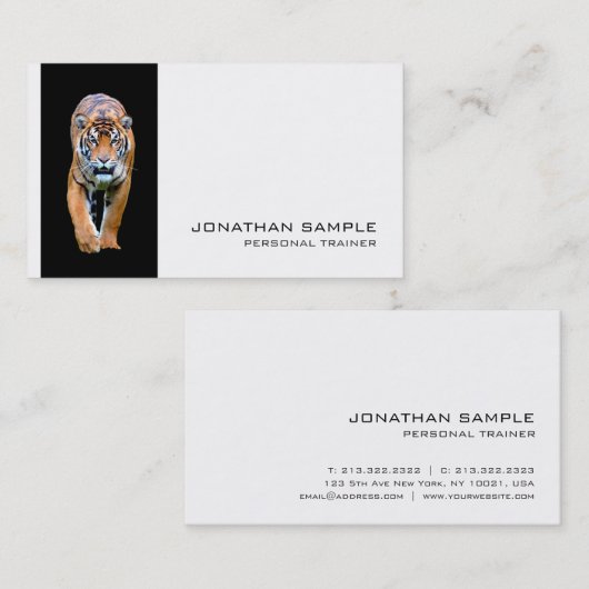 フィットネスパーソナルトレーナーエレガントデザイン 名刺 (正面/裏面)