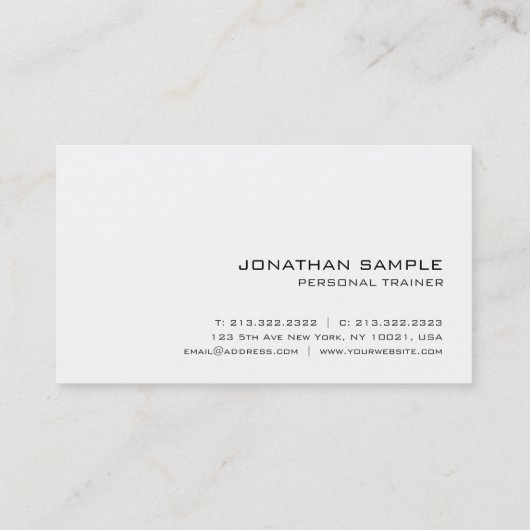 フィットネスパーソナルトレーナーエレガントデザイン 名刺 (裏面)