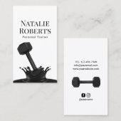 フィットネスパーソナルトレーナークリエイティブダンベルスプラッシュ 名刺 (正面/裏面)