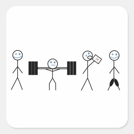 フィットネスパーソナルトレーナーコーチステッカー スクエアシール (正面)