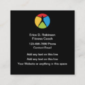 フィットネスパーソナルトレーナーコーチ名刺 スクエア名刺 (裏面)