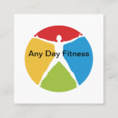 フィットネスパーソナルトレーナーコーチ名刺 スクエア名刺 (正面)