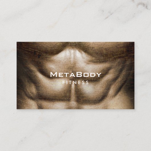 フィットネスパーソナルトレーナーストロング体ボディビルダー 名刺 (正面)