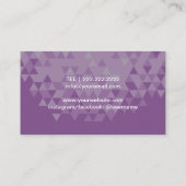 フィットネスパーソナルトレーナートレンディージオメトリックパープル 名刺 (裏面)