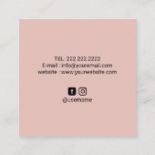 フィットネスパーソナルトレーナーピンクキスケトルベル スクエア名刺 (裏面)
