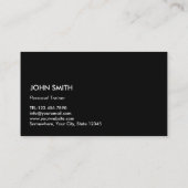 フィットネスパーソナルトレーナープロフェッショナルブラックメタル 名刺 (裏面)