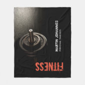 フィットネスパーソナルトレーナーボディビルモダンシャープ フリースブランケット (正面)