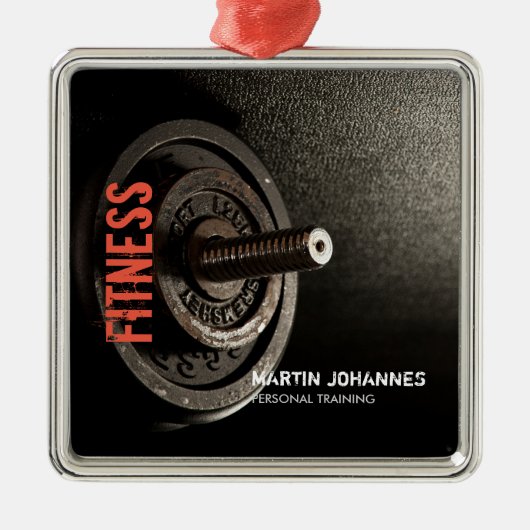 フィットネスパーソナルトレーナーボディビルモダンシャープ メタルオーナメント (正面)