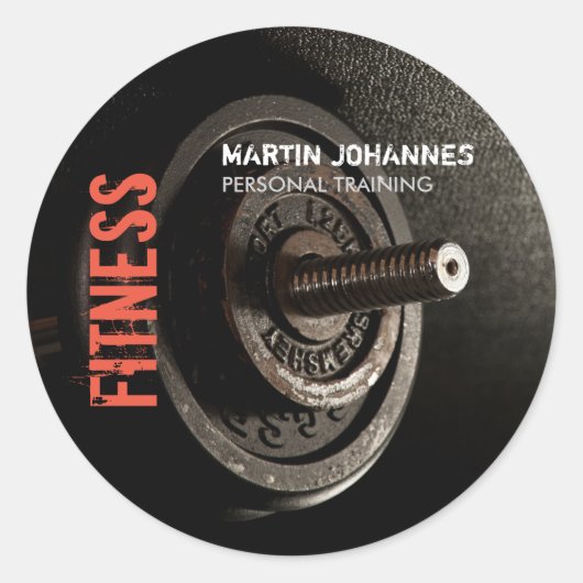 フィットネスパーソナルトレーナーボディビルモダンシャープ ラウンドシール (正面)