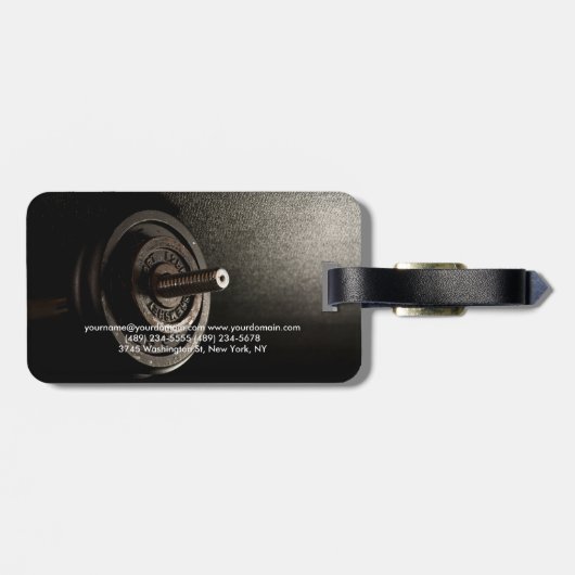 フィットネスパーソナルトレーナーボディビルモダンシャープ ラゲッジタグ (裏面横)