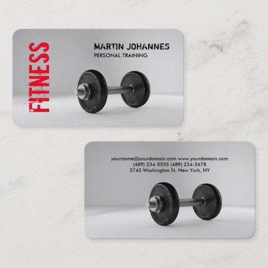 フィットネスパーソナルトレーナーボディビル モダン 名刺 (正面/裏面)