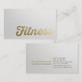 フィットネスパーソナルトレーナーミニマル白金ゴールドエンボス 名刺 (正面/裏面)