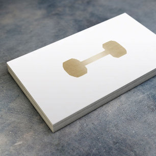 フィットネスパーソナルトレーナーミニマル金ゴールドダンベル 名刺