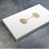 フィットネスパーソナルトレーナーミニマル金ゴールドダンベル 名刺