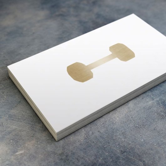 フィットネスパーソナルトレーナーミニマル金ゴールドダンベル 名刺