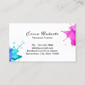 フィットネスパーソナルトレーナーモダンカラフル 名刺 (裏面)