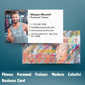 フィットネスパーソナルトレーナーモダンカラフル: 名刺