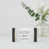 フィットネスパーソナルトレーナーモダンシルバー&メタル 名刺 (スタンド正面)