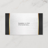 フィットネスパーソナルトレーナーモダンシルバー&メタル 名刺 (裏面)