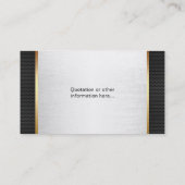 フィットネスパーソナルトレーナーモダンシルバー&メタル 名刺 (裏面)