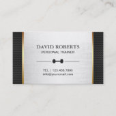 フィットネスパーソナルトレーナーモダンシルバー&メタル 名刺 (正面)