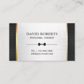 フィットネスパーソナルトレーナーモダンシルバー&メタル 名刺 (正面)