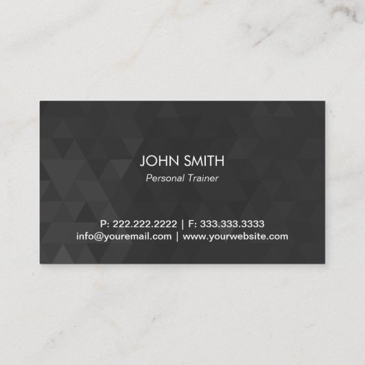 フィットネスパーソナルトレーナーモダン幾何学 名刺 (裏面)