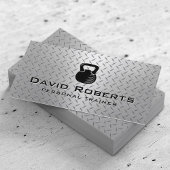 フィットネスパーソナルトレーナーモダン金属背景 名刺