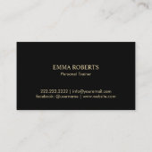 フィットネスパーソナルトレーナーラグジュアリー金ゴールド&ホワイト 名刺 (裏面)