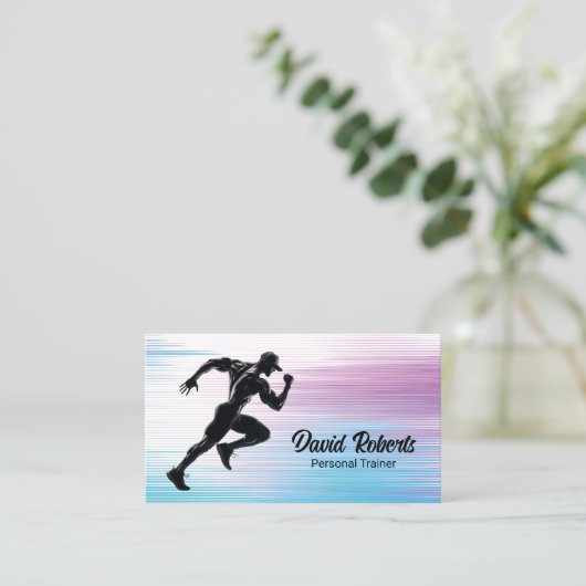 フィットネスパーソナルトレーナーランニングアスリート 名刺 (スタンド正面)