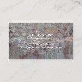 フィットネスパーソナルトレーナー幾何グランジ金属 名刺 (裏面)