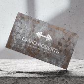 フィットネスパーソナルトレーナー幾何グランジ金属 名刺