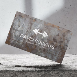 フィットネスパーソナルトレーナー幾何グランジ金属 名刺