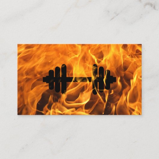 フィットネスパーソナルトレーナー火と炎 名刺 (正面)