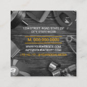 フィットネスパーソナルトレーナー金ゴールドタイポグラフィスクエアブ スクエア名刺 (裏面)