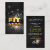 フィットネスパーソナルトレーナー金ゴールドタイポグラフィ事業 名刺 (正面/裏面)