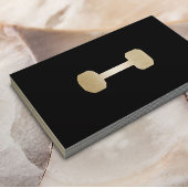 フィットネスパーソナルトレーナー金ゴールドダンベルミニマル 名刺