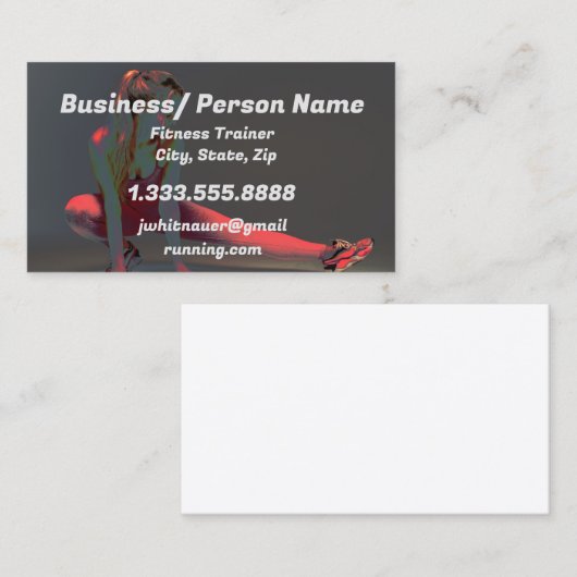 フィットネスパーソナルトレーナー、フィットネスインストラクターブシ 名刺 (正面/裏面)