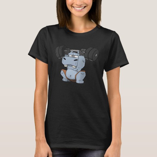 フィットネスヒッポWODスクワット Tシャツ (正面)