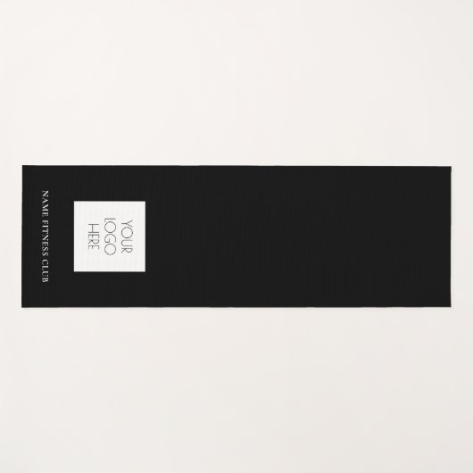 フィットネスビジネスロゴテンプレートトレーニングブラック ヨガマット (正面(横))