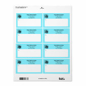 フィットネスビジネス ロゴ 電動ブルー 黒 配送ラベル ラベル (フルシート)