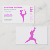 フィットネスピラティスインストラクターオンホワイトビジネスカード 名刺 (正面/裏面)