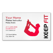 フィットネスピラティスインストラクター名刺 マグネット名刺 (正面)