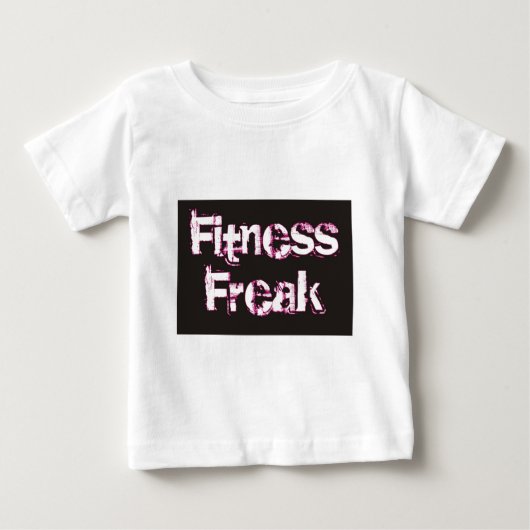フィットネスフリークブラック&ピンク ベビーTシャツ (正面)