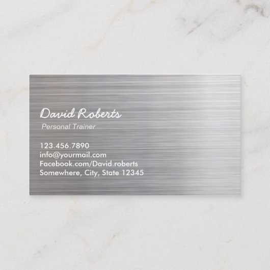 フィットネスプロフェッショナル金属パーソナルトレーナー 名刺 (裏面)