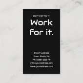 フィットネスボディビルダーコーチブラックビジネスカード 名刺 (裏面)