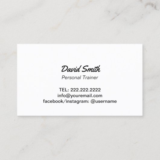 フィットネスボディビルトレーナはっきりしたグランジ文字 名刺 (裏面)